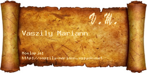 Vaszily Mariann névjegykártya
